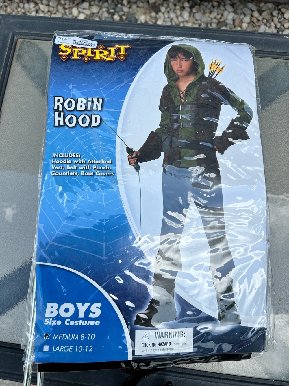 Spirit Halloween Robin Hood Boys Green Hooded Costume & Accessories Medium